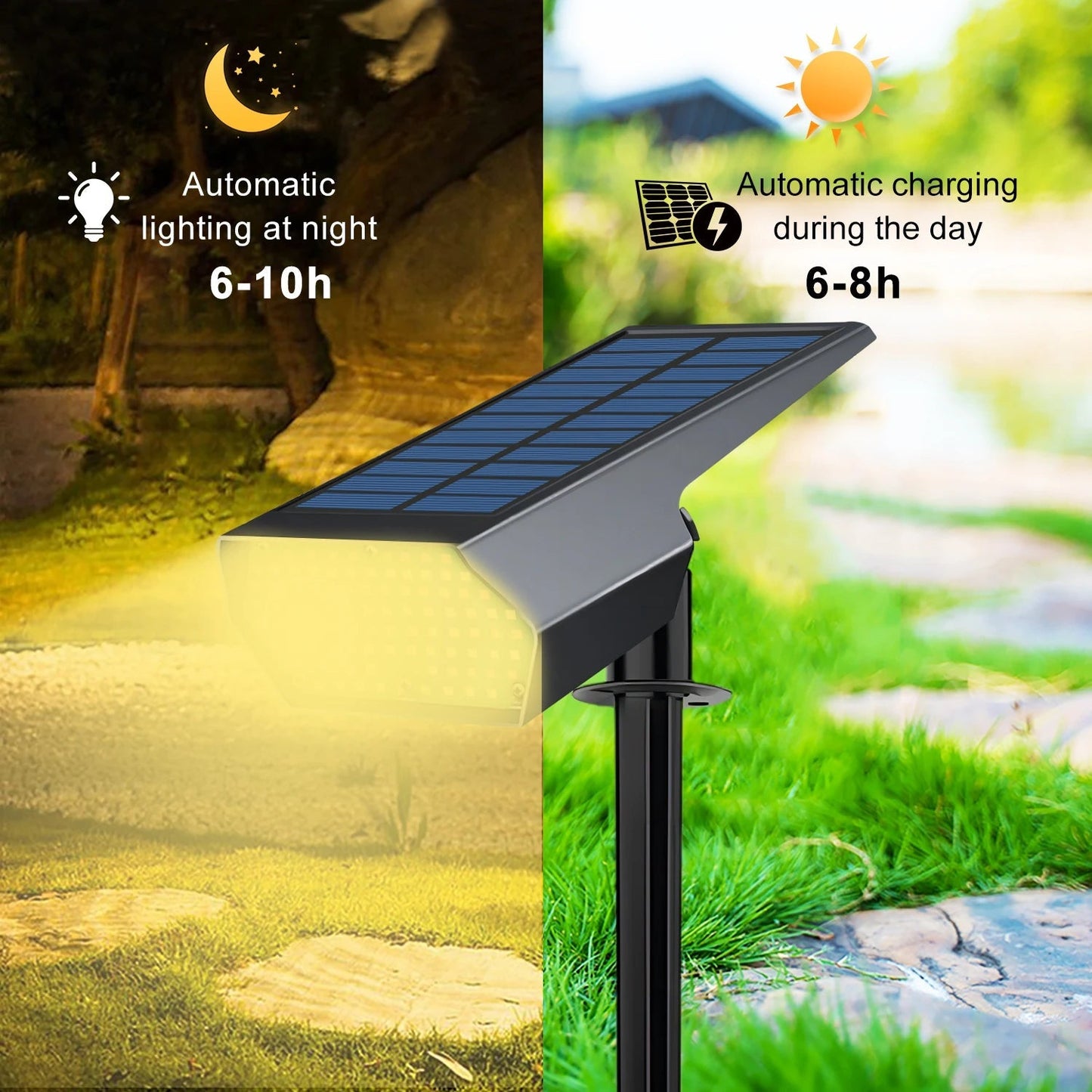 Solar LED Garden Spotlight with 92 LEDs | Adjustable Warm and Cool White