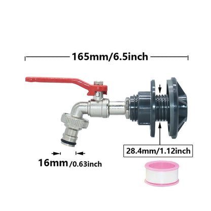 IBC Tank Adapter Valve | 16 mm Connection | Hose Connector for Water Tap | Rain Barrel Tube Adapter