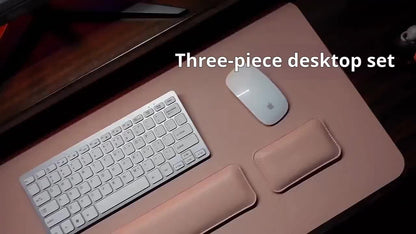 Three-Piece Desk Set in PU Leather with Wrist and Pad Supports