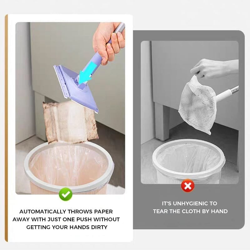 QuickClean Mop with Disposable Cloths & Folding Head | Effortless Floor Care for Wood, Laminate & Tile | Lightweight & Sanitary