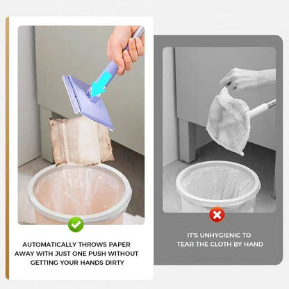 QuickClean Mop with Disposable Cloths & Folding Head | Effortless Floor Care for Wood, Laminate & Tile | Lightweight & Sanitary