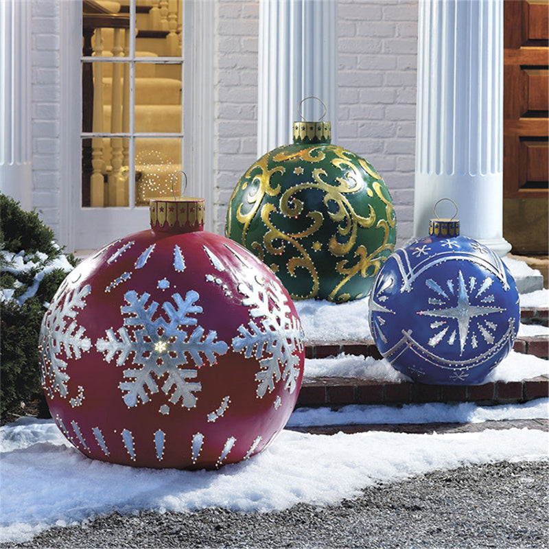 60cm Inflatable Outdoor Christmas Ball – Weatherproof PVC Decoration