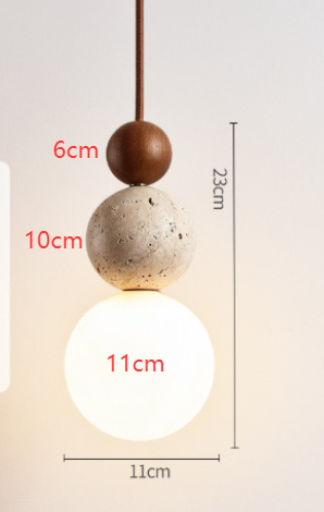 Elegant Sphere Pendant Light with Frosted Glass & Natural Accents
