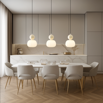 Elegant Pendant Light with Soft Glow and Artistic Detail