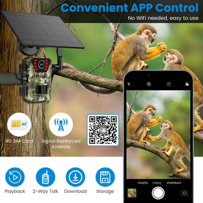 Solar-Powered Wildlife Surveillance Camera with 4K Vision