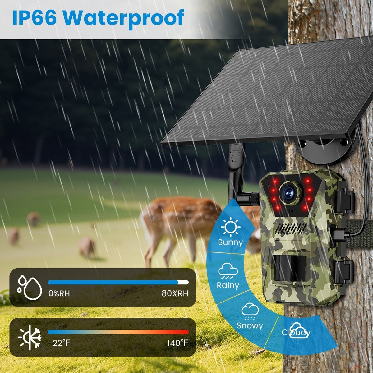 Solar-Powered Wildlife Surveillance Camera with 4K Vision
