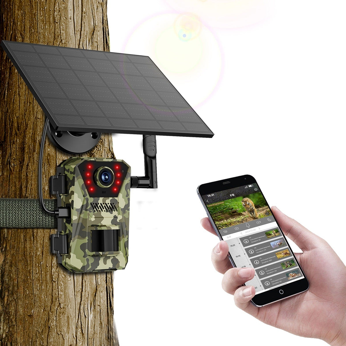 Solar-Powered Wildlife Surveillance Camera with 4K Vision