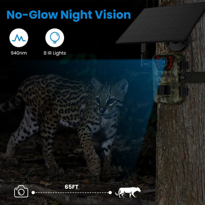 Solar-Powered Wildlife Surveillance Camera with 4K Vision