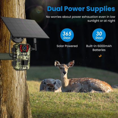 Solar-Powered Wildlife Surveillance Camera with 4K Vision