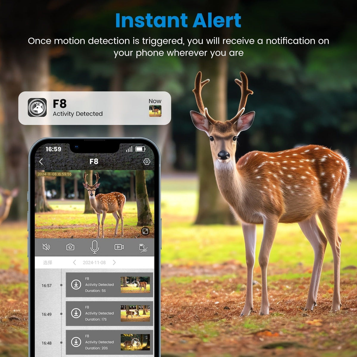 Solar-Powered Wildlife Surveillance Camera with 4K Vision