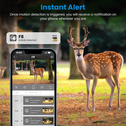 Solar-Powered Wildlife Surveillance Camera with 4K Vision
