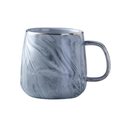 Elegant Marble-Designed Coffee Cup with Gold Accents - 8 Oz