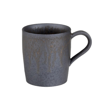 Artisan Stoneware Iced Coffee Mug with Matching Saucer