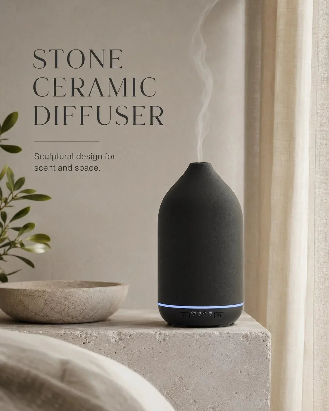 Ceramic Essential Oil Mist Maker | 200ml with 7-Color Light