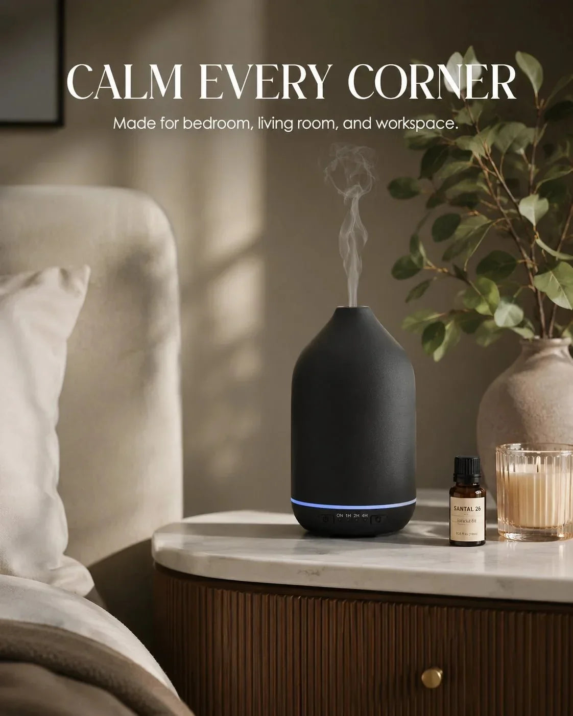 Ceramic Essential Oil Mist Maker | 200ml with 7-Color Light