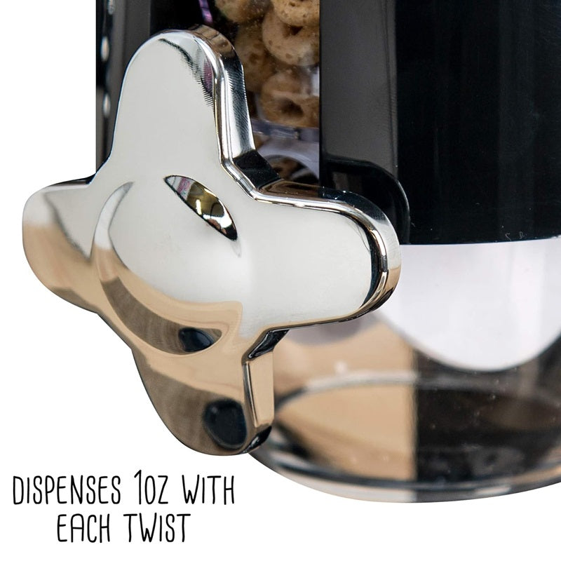 Dual Dry Food Dispenser for Cereal Storage with Easy Dispensing