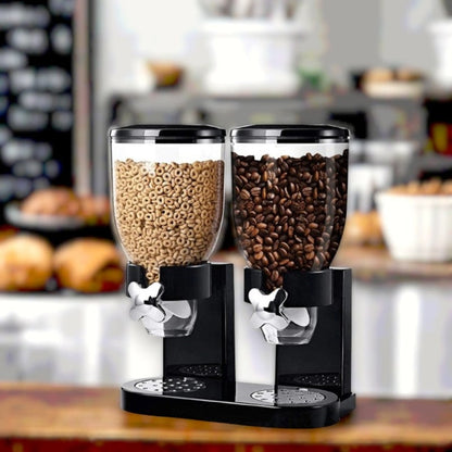 Dual Dry Food Dispenser for Cereal Storage with Easy Dispensing