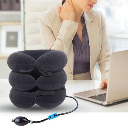 Inflatable Neck Pillow for Cervical Traction Support
