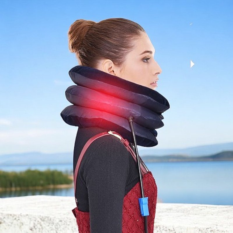 Inflatable Neck Pillow for Cervical Traction Support