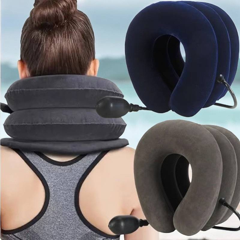 Inflatable Neck Pillow for Cervical Traction Support