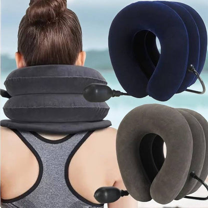 Inflatable Neck Pillow for Cervical Traction Support