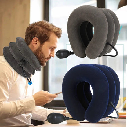 Inflatable Neck Pillow for Cervical Traction Support
