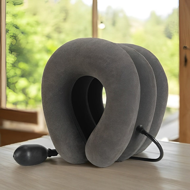 Inflatable Neck Pillow for Cervical Traction Support