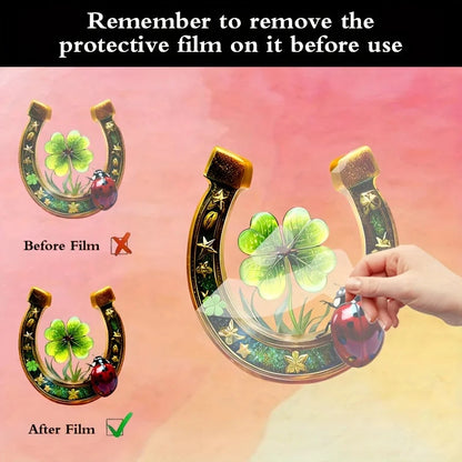 Double-Sided Horseshoe Sun Catcher Pendant | 20 cm Window & Garden Decor