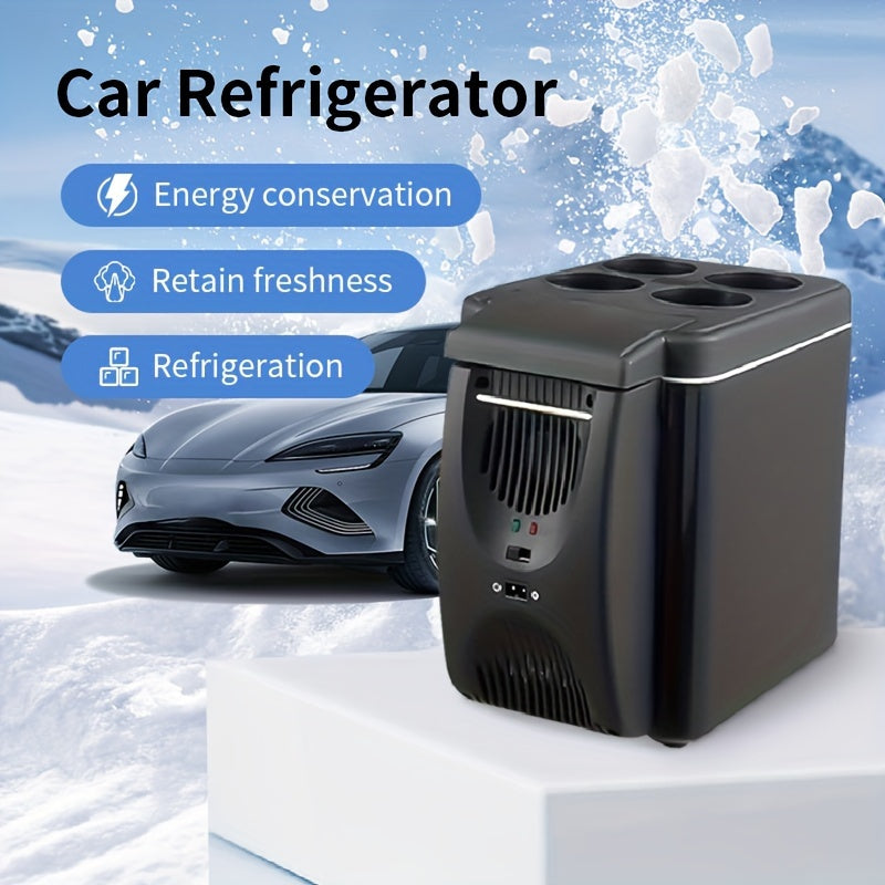 6L Mini Portable Fridge for Cars – DC 12V Electric Cooler for Drinks, Seafood, and Fruits