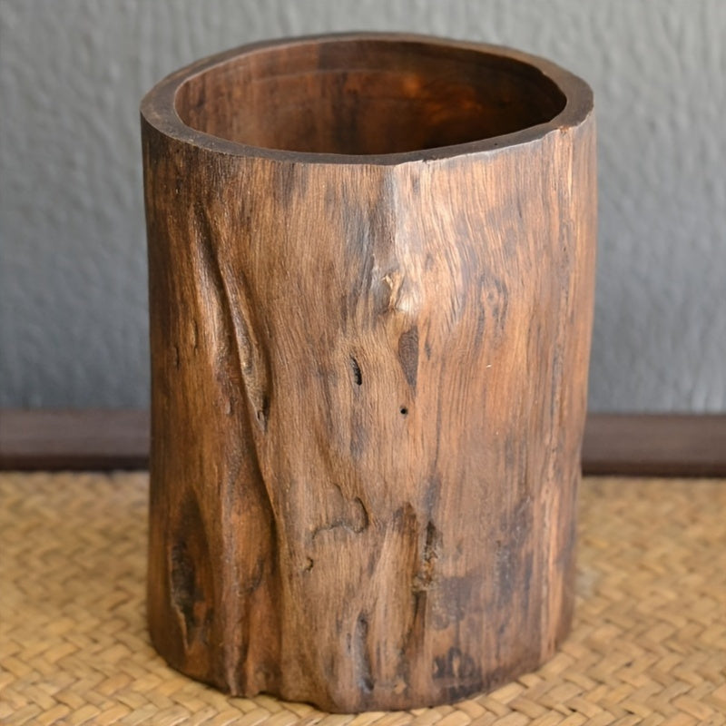 Handcrafted Wooden Desk Pen Holder – Natural and Distinctive Design