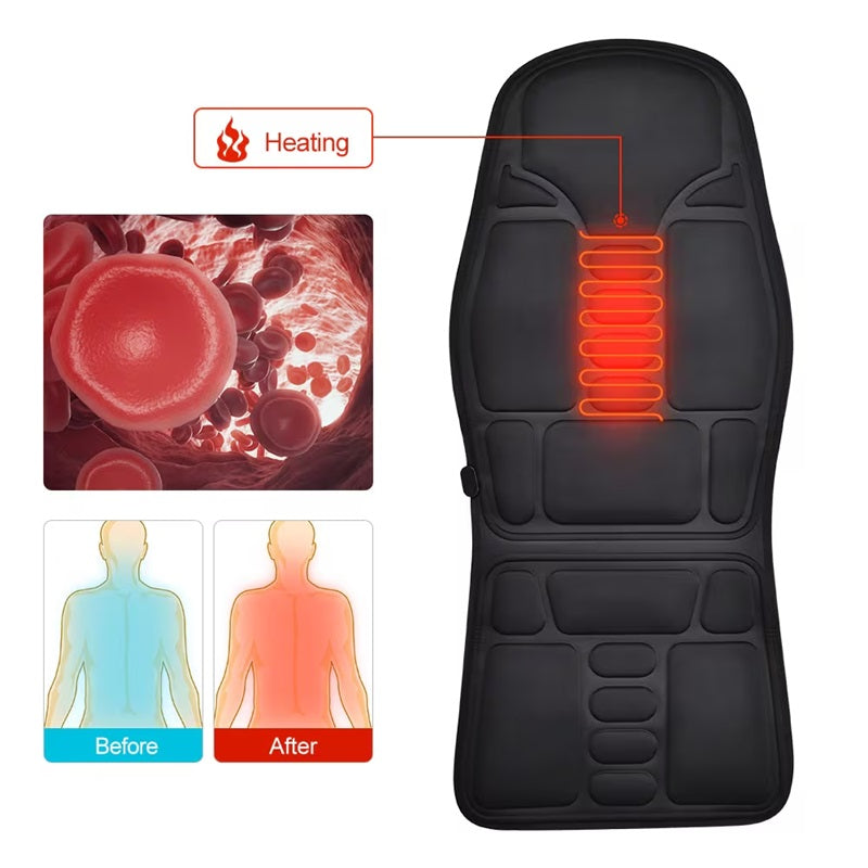 Electric Massage Chair Cushion with Heat Therapy - Perfect for Home & Vehicle
