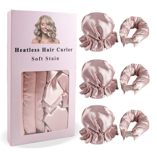 Overnight Curling Rod Set - 3-Piece Satin Headband and Caps