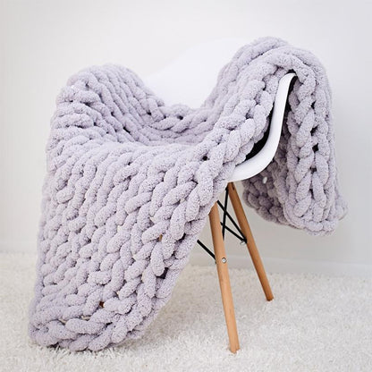 Textured Warm Throw Blanket – Chunky Knit Home Decor