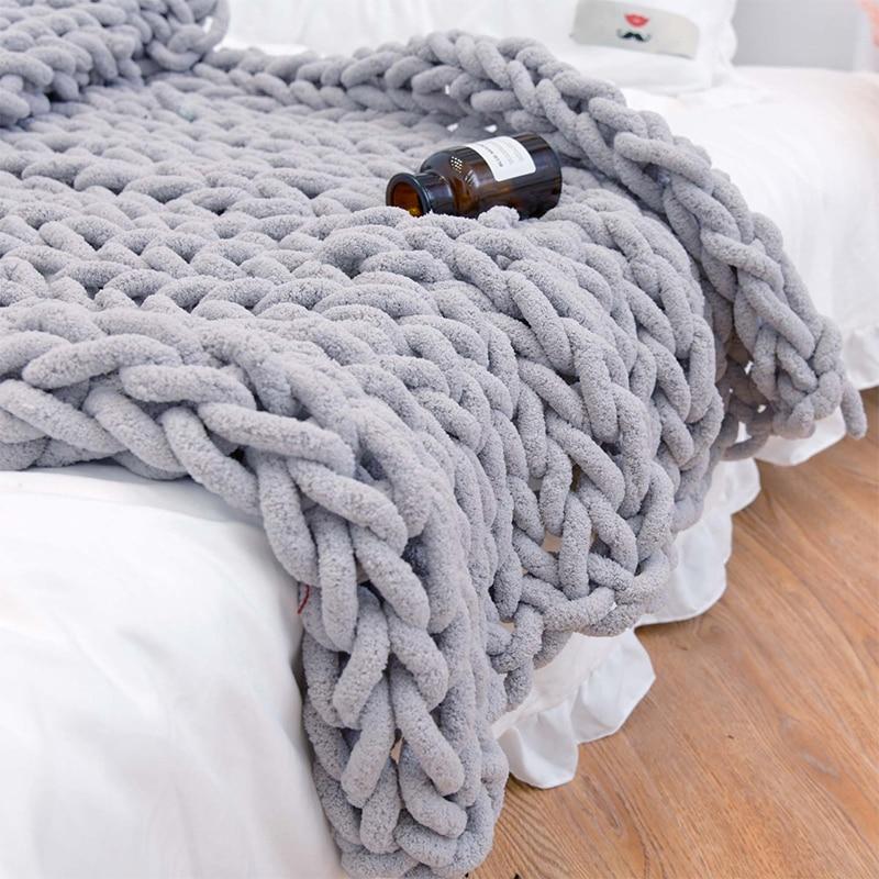 Textured Warm Throw Blanket – Chunky Knit Home Decor