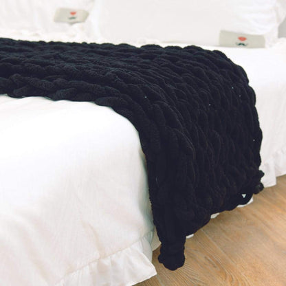 Textured Warm Throw Blanket – Chunky Knit Home Decor
