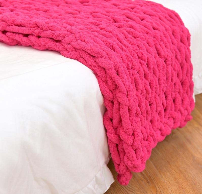 Textured Warm Throw Blanket – Chunky Knit Home Decor