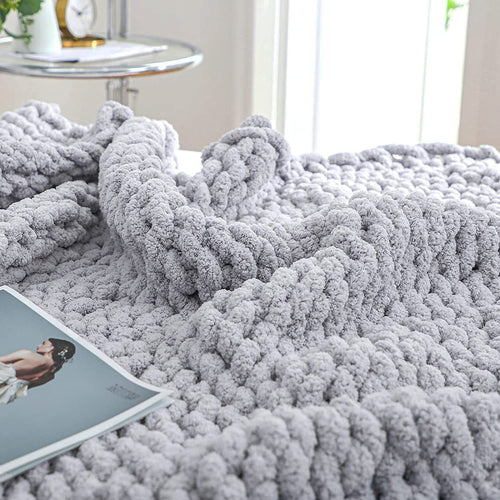 Textured Warm Throw Blanket – Chunky Knit Home Decor