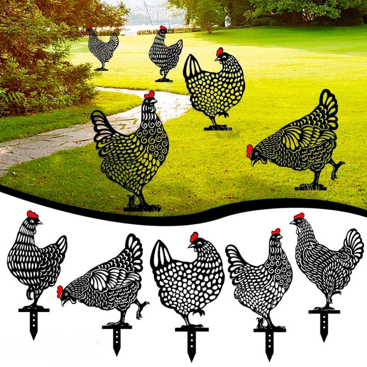 50% OFF | Set of 5 Chicken Garden Decorations