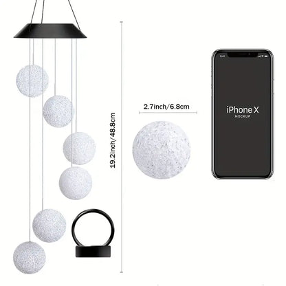 Solar-Powered Crystal Orb Wind Chimes for Enchanting Spaces