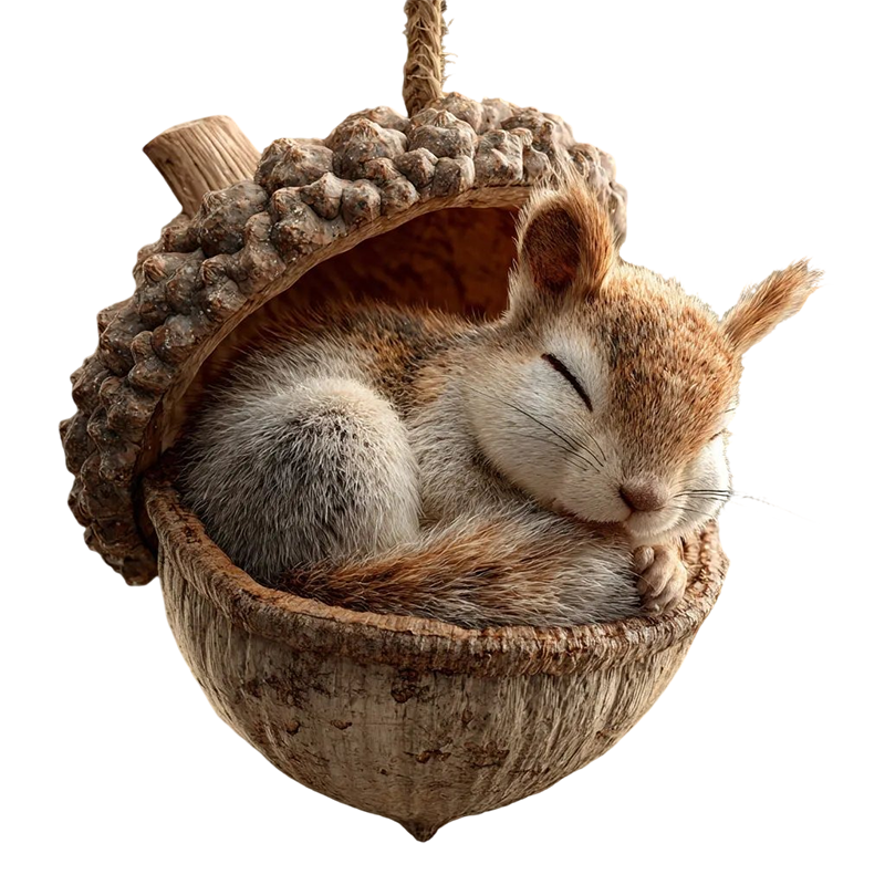 Enchanting Acorn Animal Figurine with LED Glow – Perfect Gift
