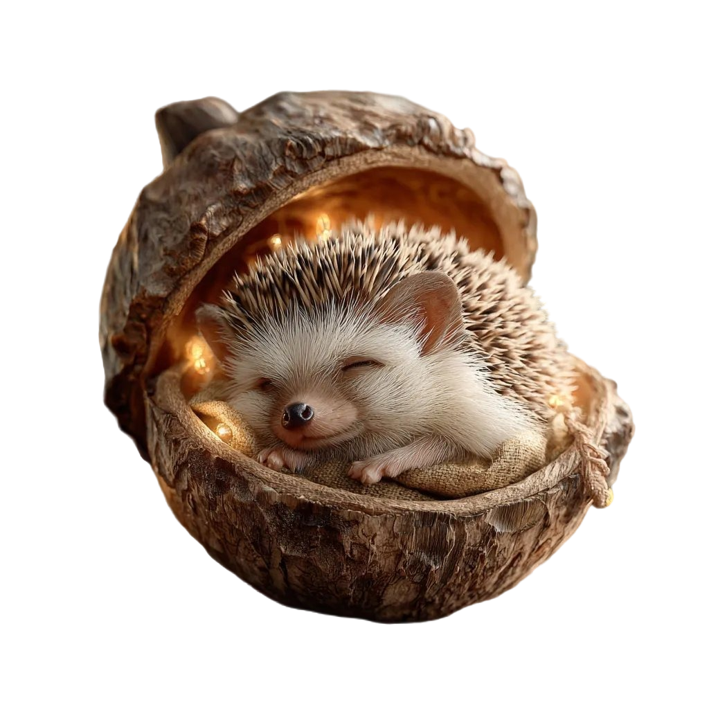 Enchanting Acorn Animal Figurine with LED Glow – Perfect Gift