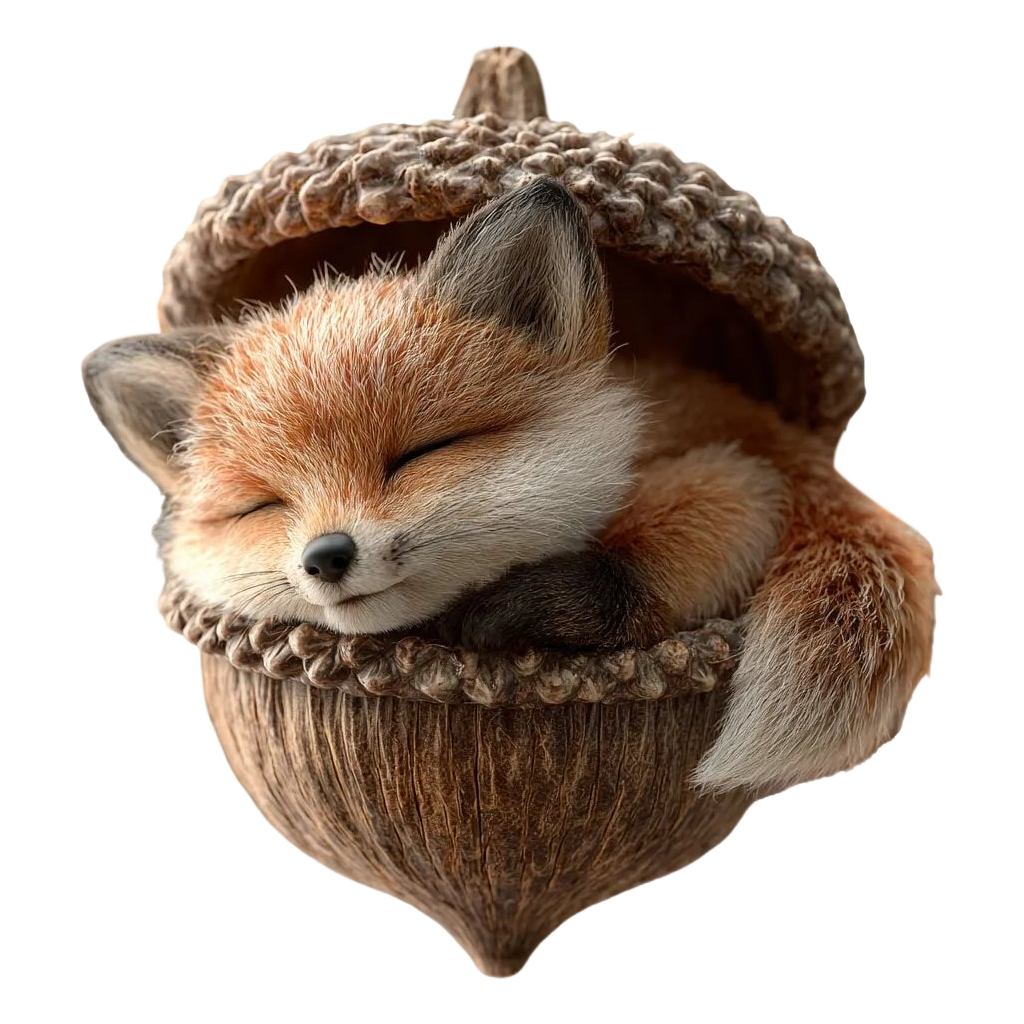 Enchanting Acorn Animal Figurine with LED Glow – Perfect Gift