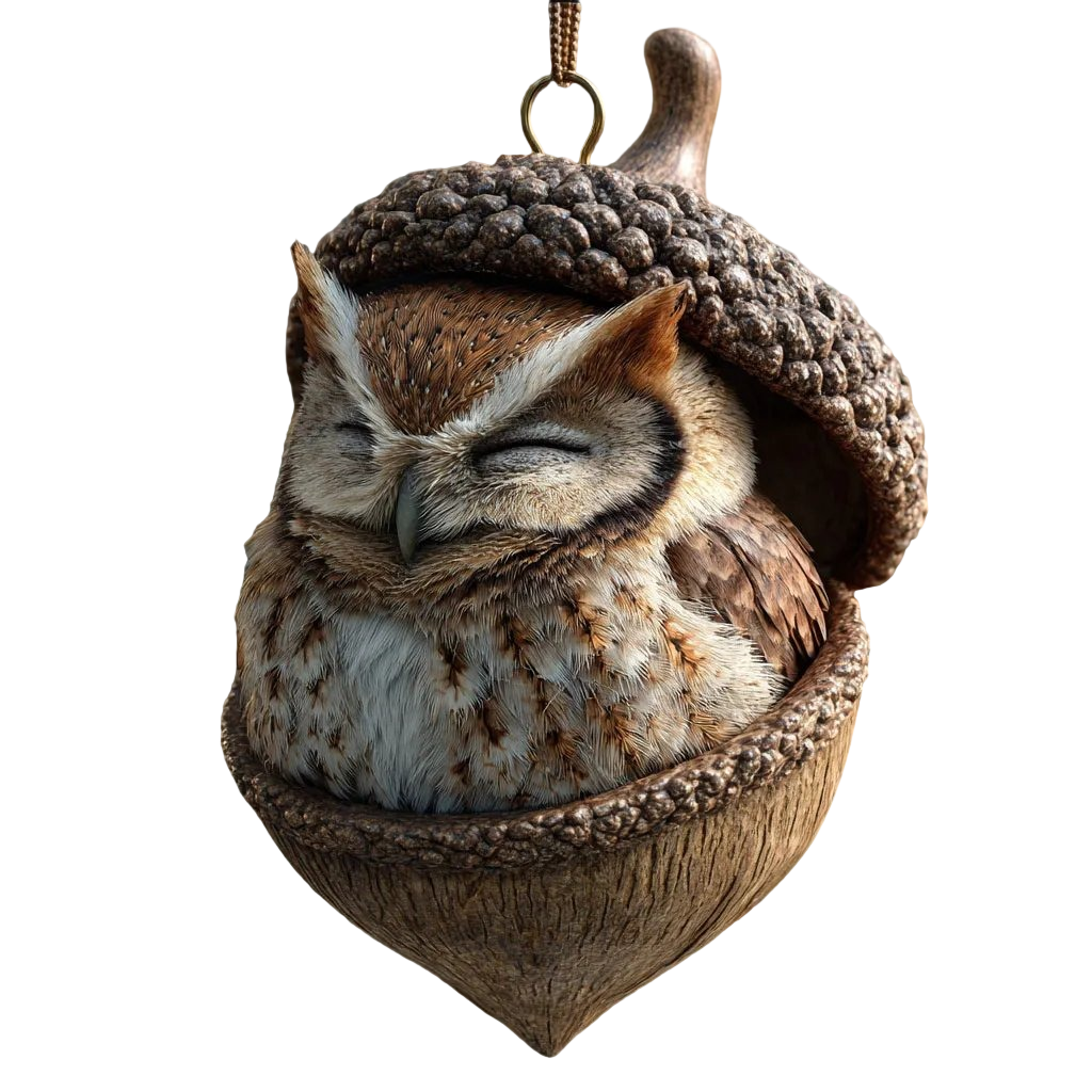 Enchanting Acorn Animal Figurine with LED Glow – Perfect Gift