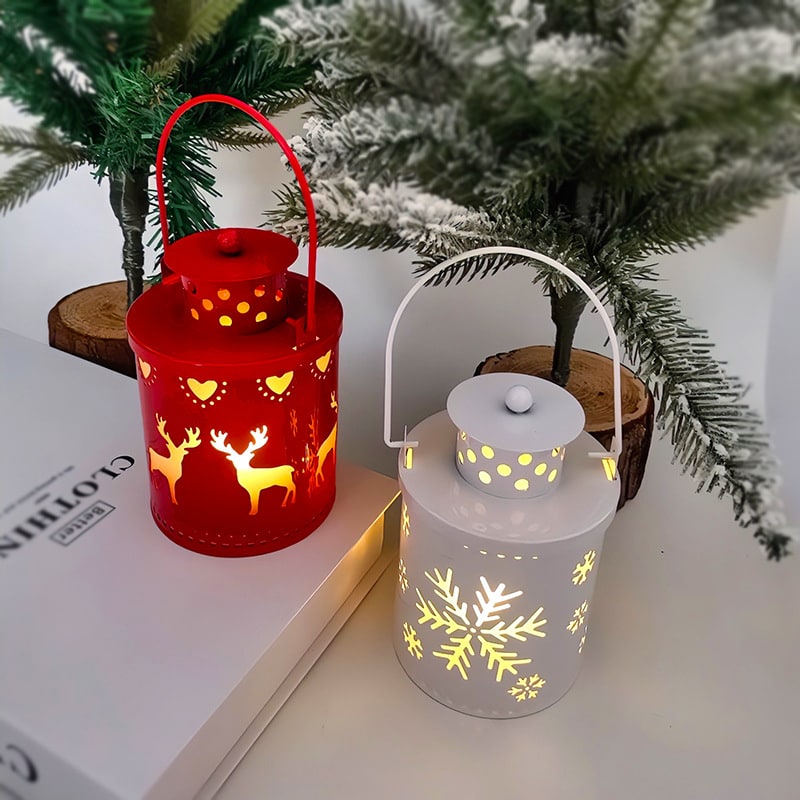 Illuminated Festive Lantern for Holiday Tabletop Charm