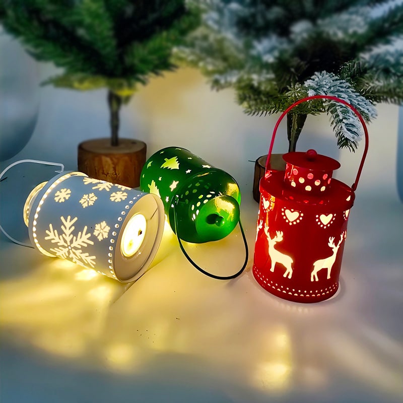 Illuminated Festive Lantern for Holiday Tabletop Charm
