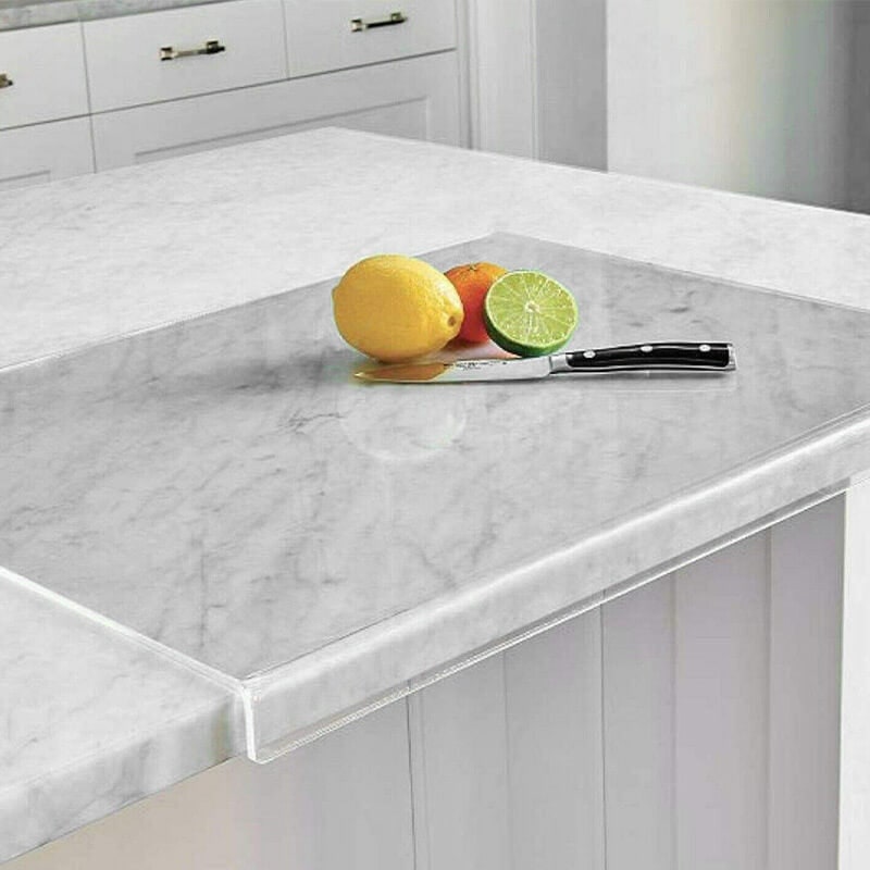 Transparent Kitchen Cutting Board with Grip Feet and Edge Guard