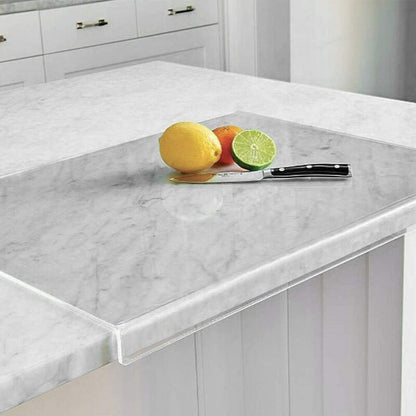 Transparent Kitchen Cutting Board with Grip Feet and Edge Guard