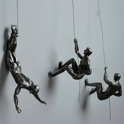 Climbing Figures Wall Decor – Inspirational Resin and Iron Art