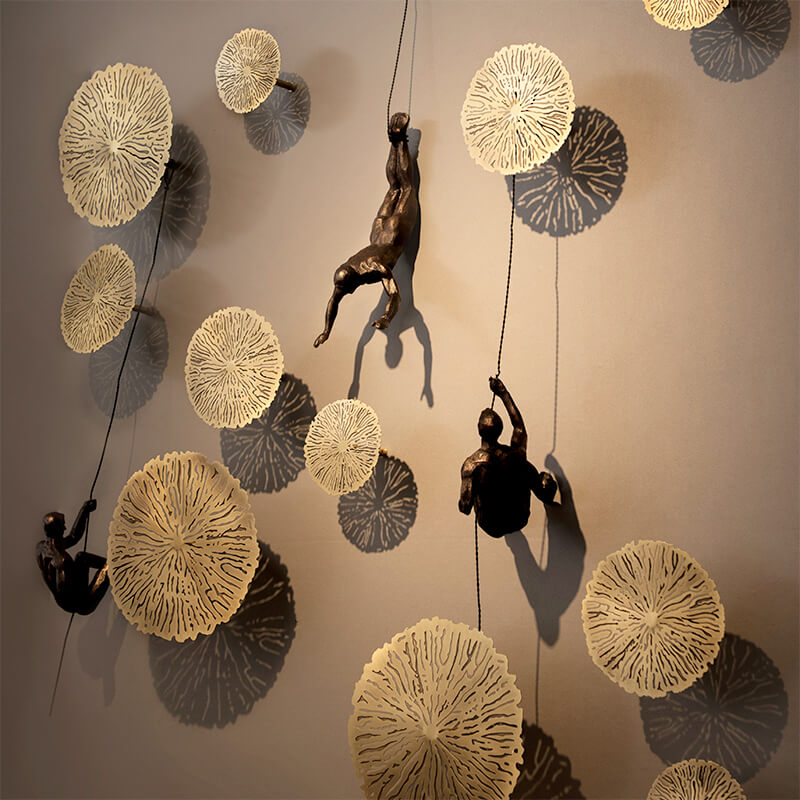 Climbing Figures Wall Decor – Inspirational Resin and Iron Art