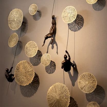 Climbing Figures Wall Decor – Inspirational Resin and Iron Art
